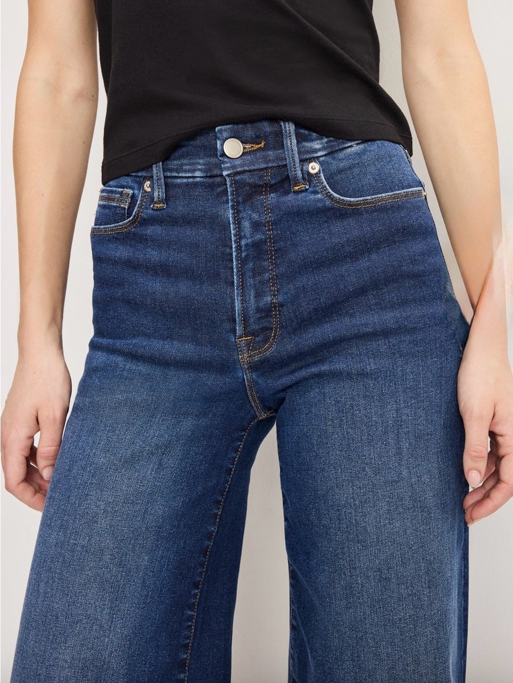 Good American Good Waist Palazzo Jeans Blue452 High Rise Wide Leg Size 8 NWOT - Picture 7 of 7